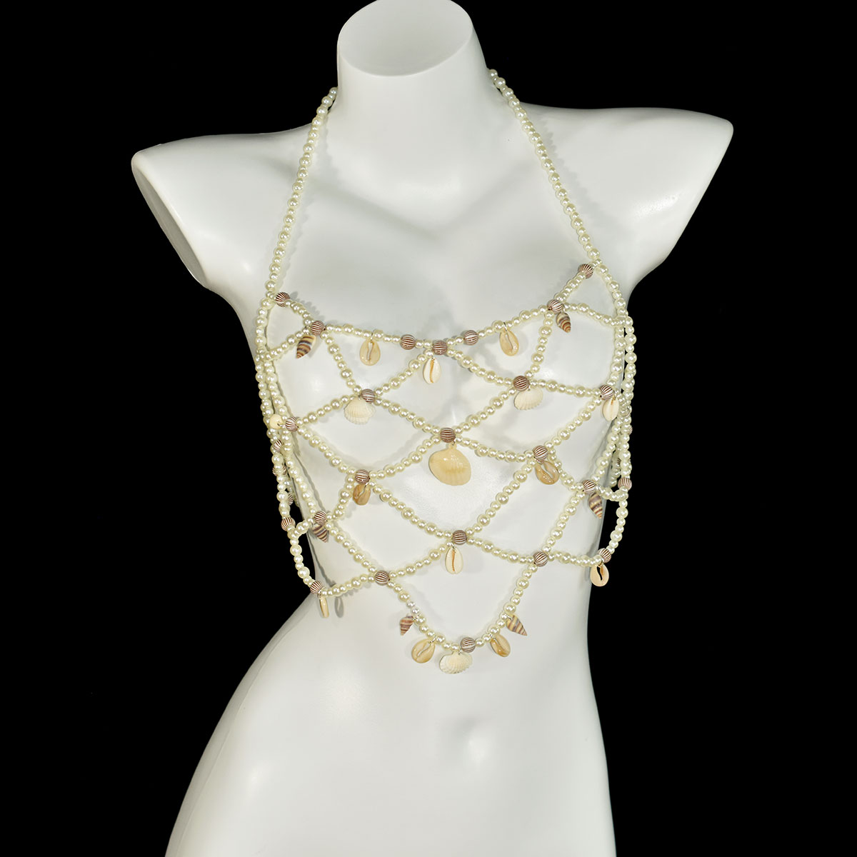 Body Jewelry Retainers - Модный бюстгальтер с искусственным жемчугом, поясная