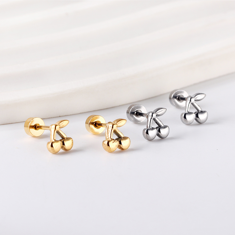 Body Jewelry Surgical Steel - LUXUKISSKIDS, 1 пара, небольшие серьги-гвоздики в