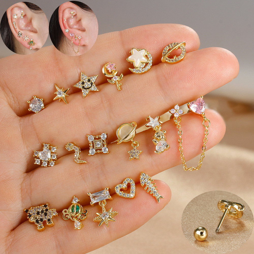 Серьги-гвоздики женские из хир – обзор и цена Body Jewelry Surgical Steel