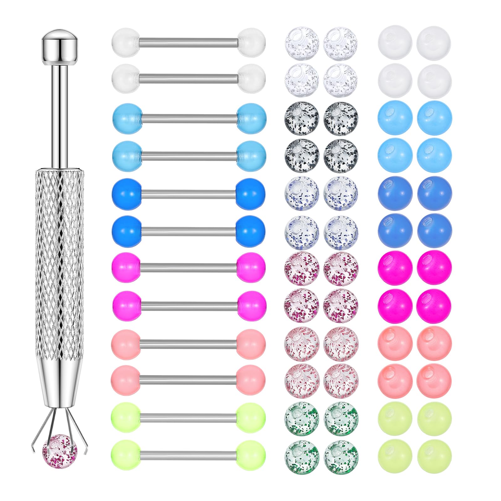 12PCS Барбелл соски кольца 48P – обзор и цена Body Jewelry Replacement Ball